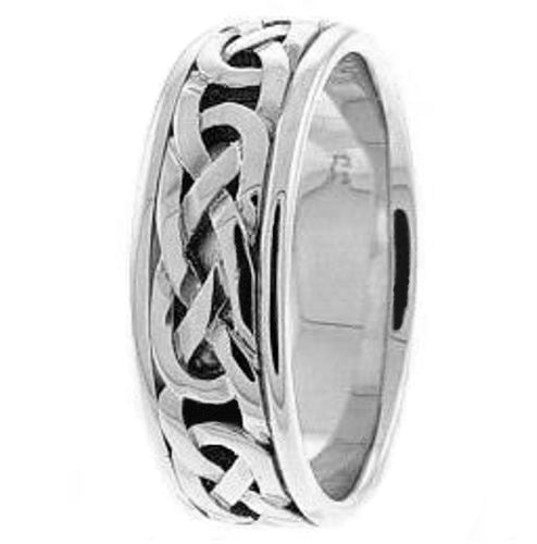 Titanium and 14K White or Yellow Gold Celtic Knot Ring