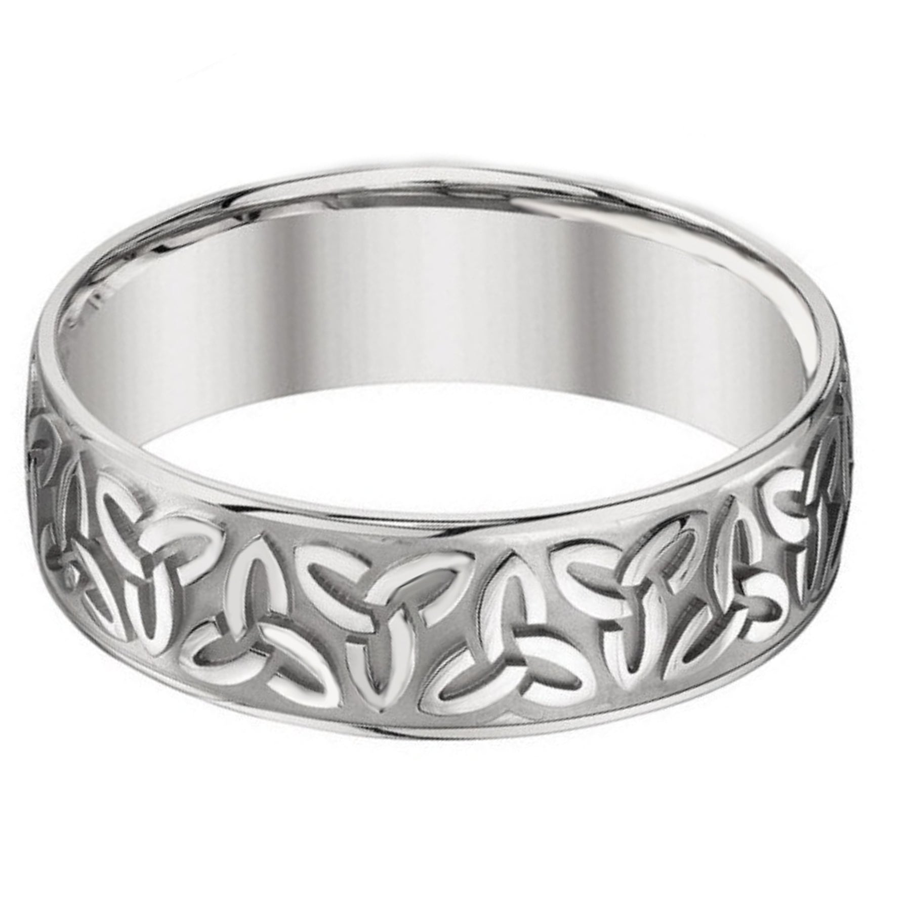 14K White or Yellow gold Celtic Trinity Knot Ring