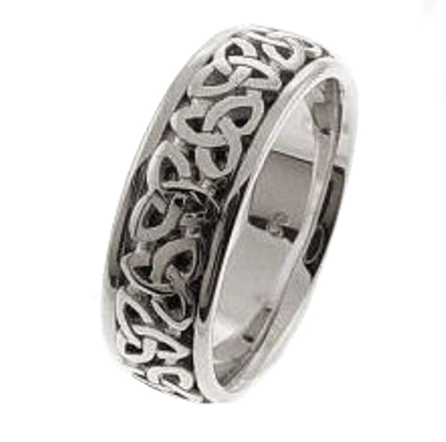 Silver and 14K White or Yellow gold Celtic Trinity Knot Ring