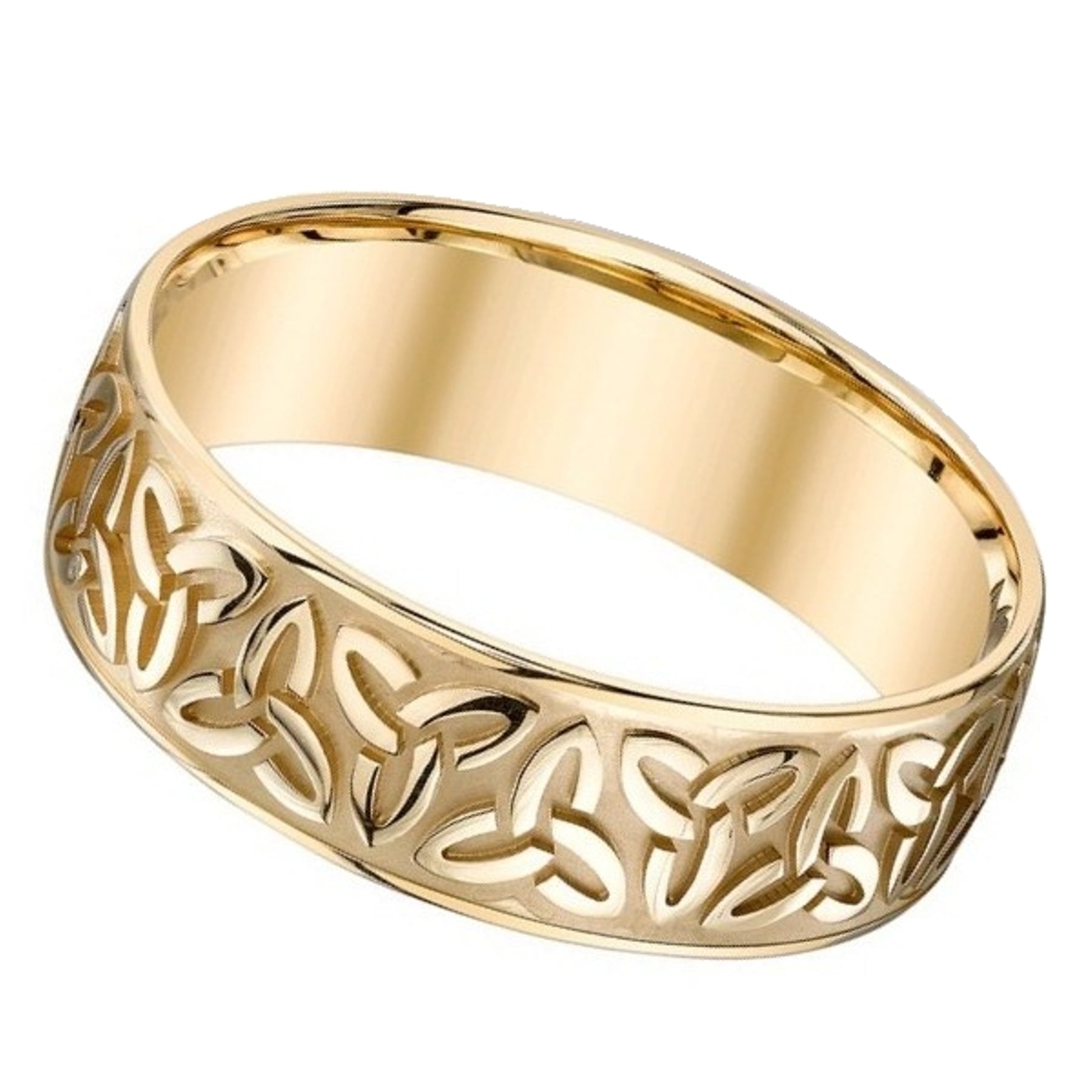 14K White or Yellow gold Celtic Trinity Knot Ring