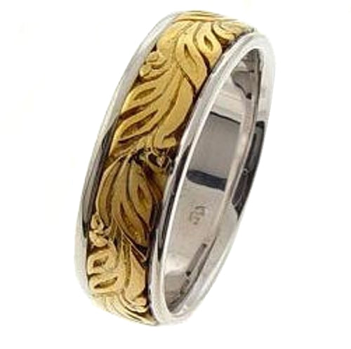 14K White and Yellow Gold Celtic Ring