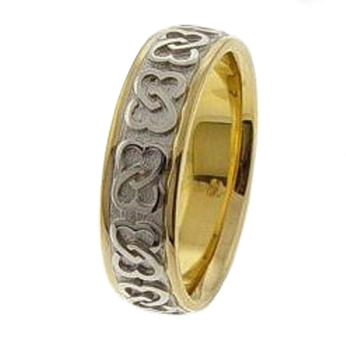 14K White and Yellow Gold Celtic Ring