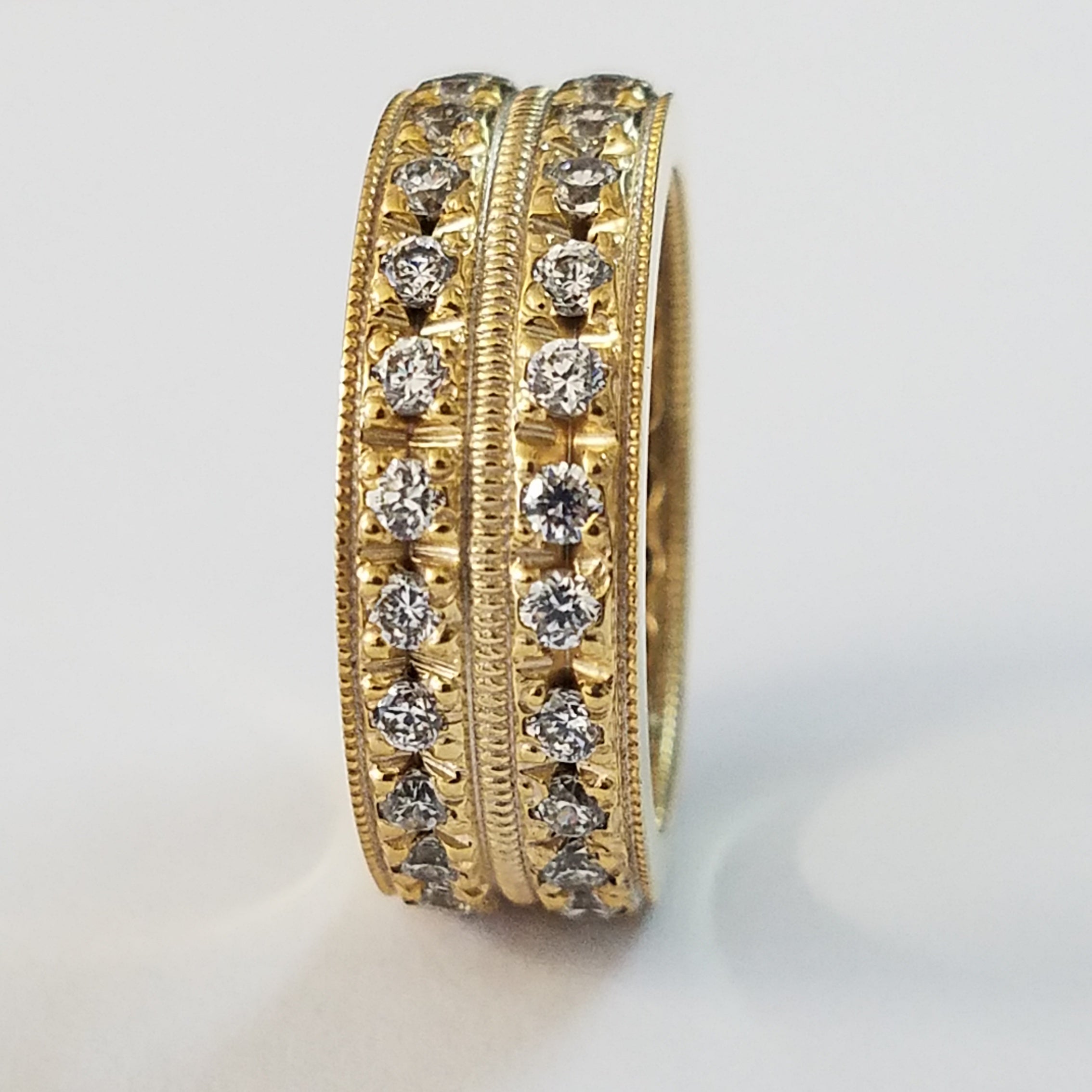 2 Row Diamond Eternity Ring Band