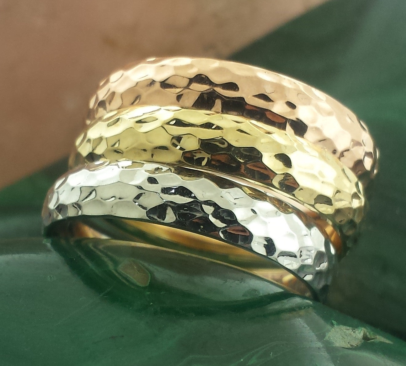 5MM Hammered Finish Design Ring Bands