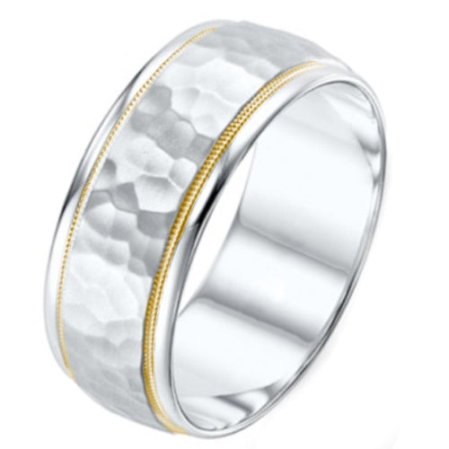 Hammer Finish Design Ring Band