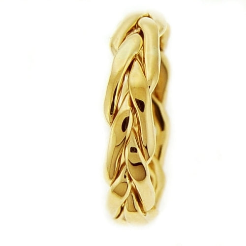 14K Yellow Gold Hand Braided Ring
