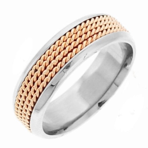 14K or 18K Two-Tone Gold Hand Braided Ring