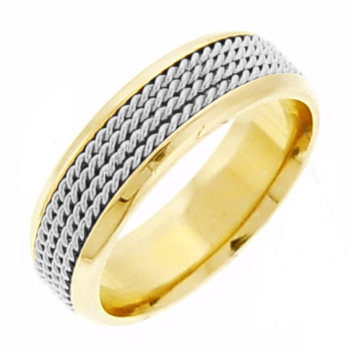 14K or 18K Two-Tone Gold Hand Braided Ring