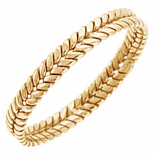 Two Strand Hand Braided Band Delicate Ring