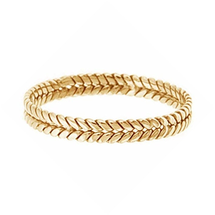 Two Strand Hand Braided Band Delicate Ring