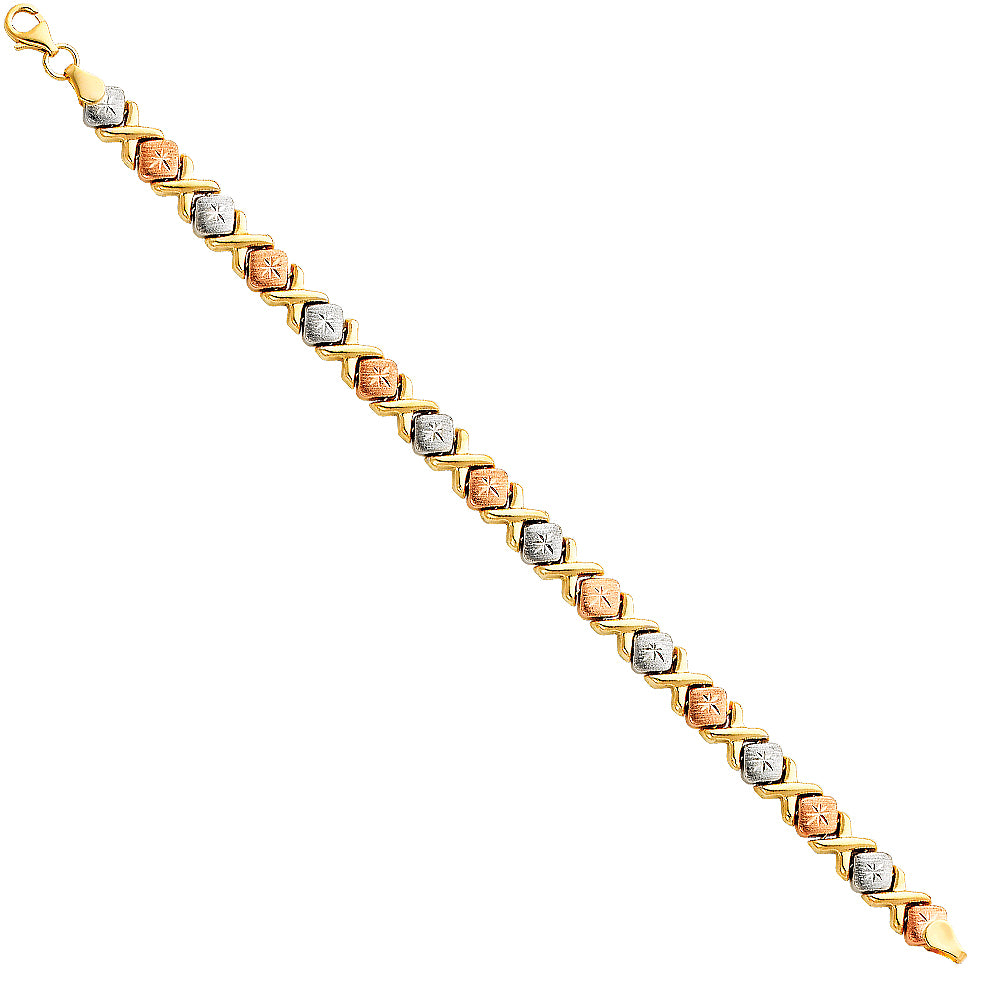 14k Gold Stampato Bracelet 6mm