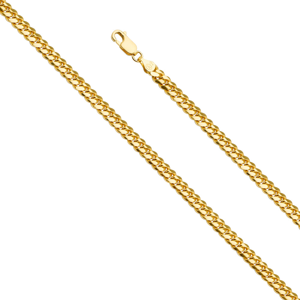 14k Gold Miami Cuban Chain Bracelet 2.6mm to 5mm - 0
