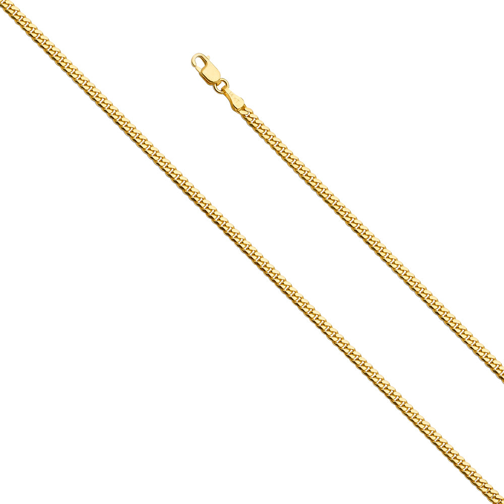 14k Gold Miami Cuban Chain Bracelet 2.6mm to 5mm - 0