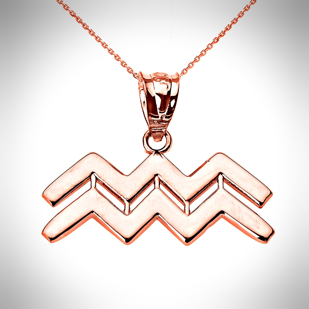 Zodiac Sign Aquarius (Jan 20-Feb 18) Pendant Necklace