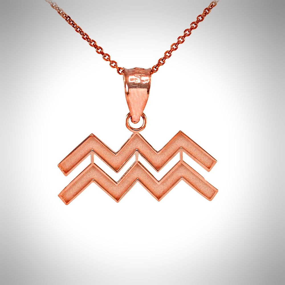 Zodiac Sign Aquarius (Jan 20-Feb 18) Pendant Necklace