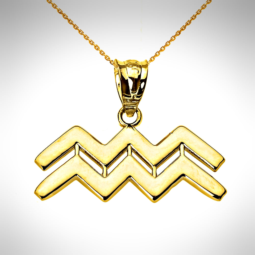 Zodiac Sign Aquarius (Jan 20-Feb 18) Pendant Necklace