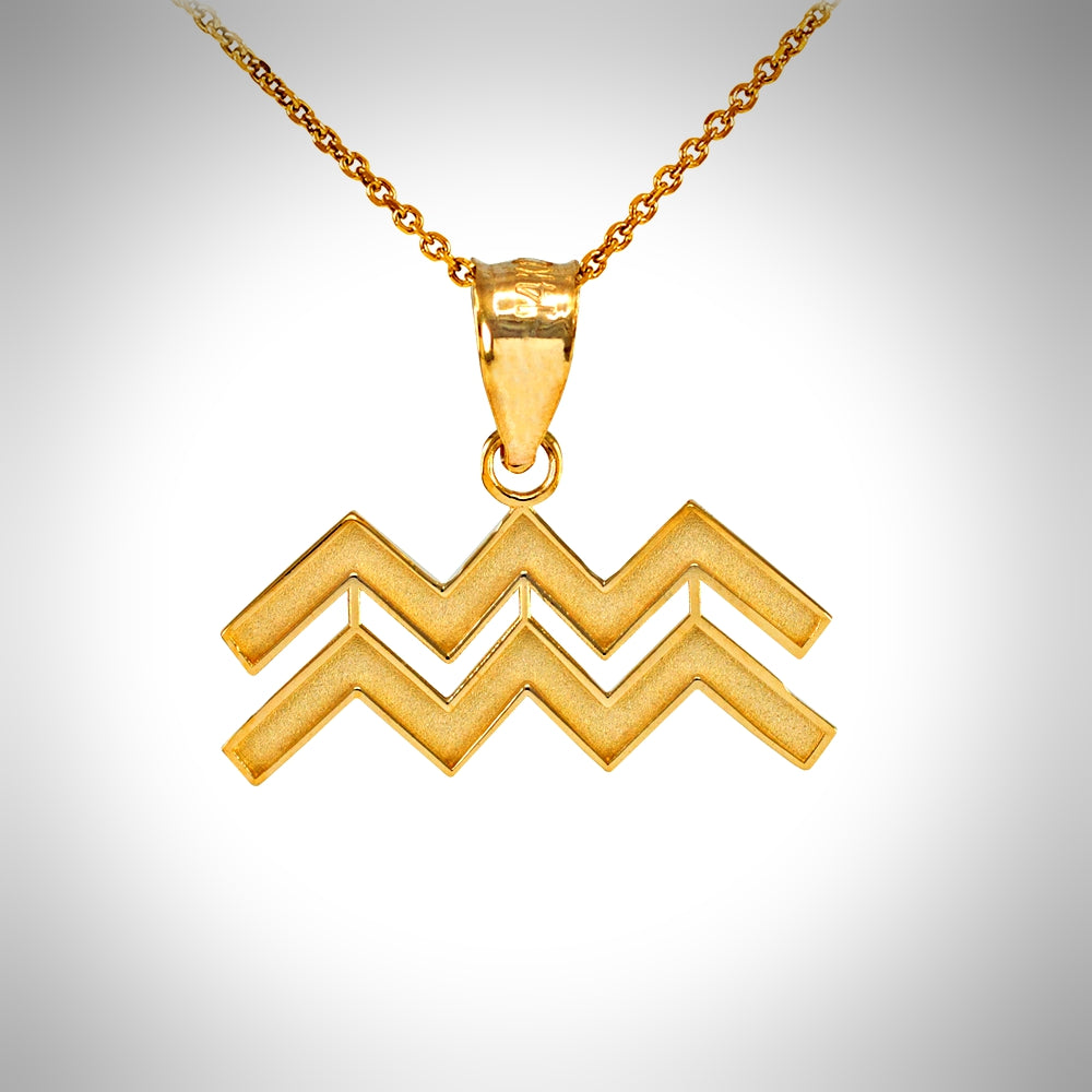 Zodiac Sign Aquarius (Jan 20-Feb 18) Pendant Necklace