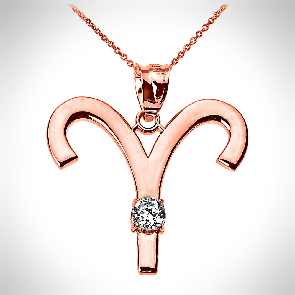 Birthstone Aries (Mar 21-Apr 19) Zodiac Sign Pendant Necklace