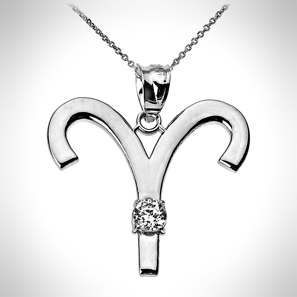 Birthstone Aries (Mar 21-Apr 19) Zodiac Sign Pendant Necklace