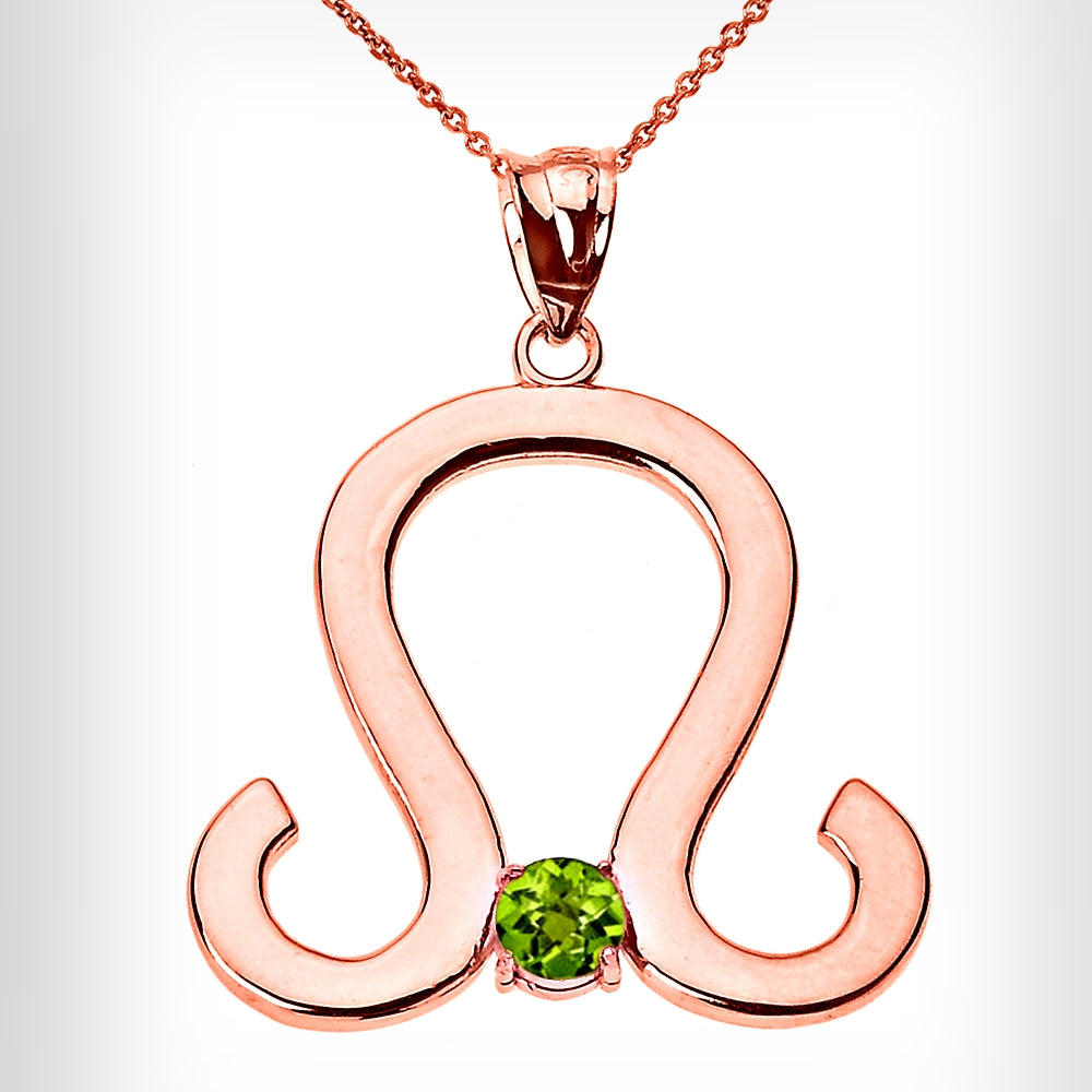 Birthstone Leo (Jul 23-Aug 22) Zodiac Sign Pendant Necklace