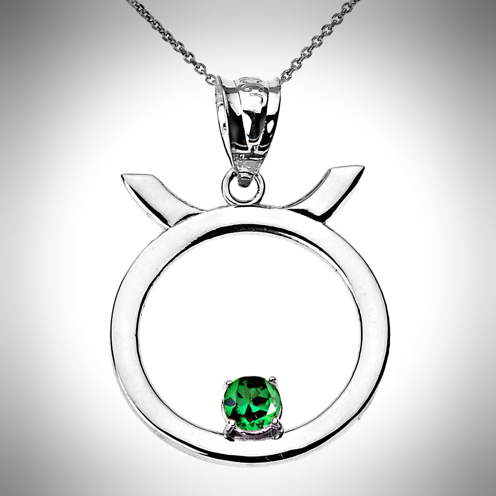 Birthstone Taurus (Apr 20-May 20) Zodiac Sign Pendant Necklace