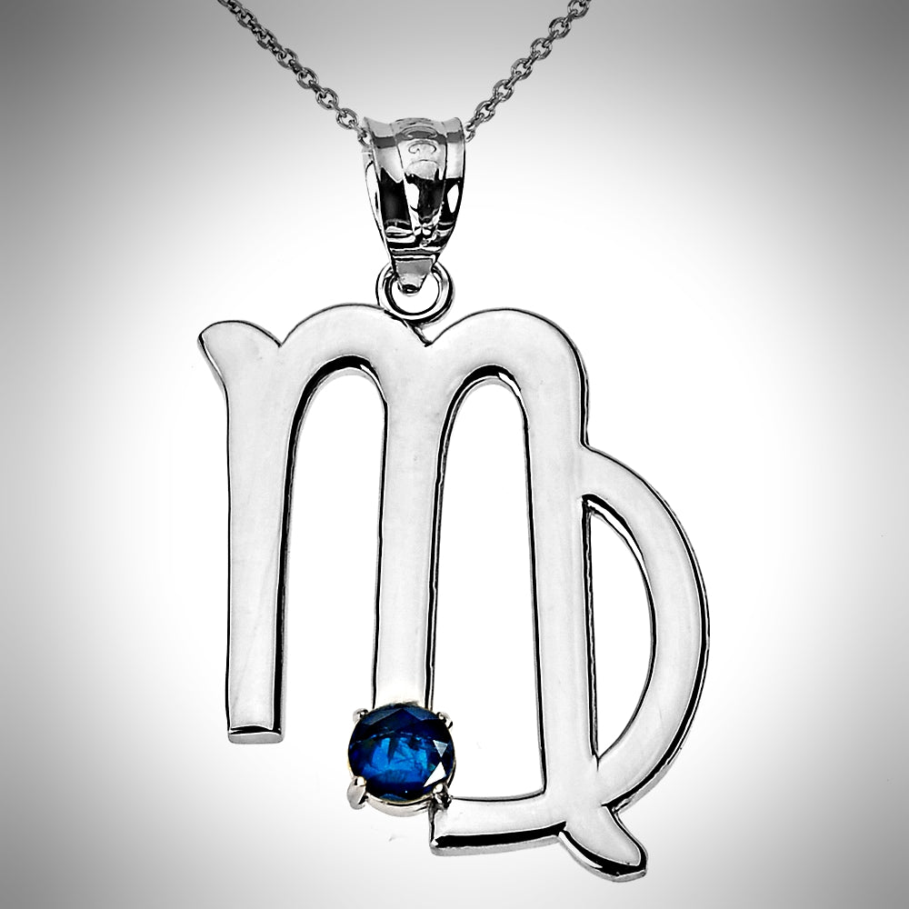 Birthstone Virgo (Aug 23-Sep 22) Zodiac Sign Pendant Necklace
