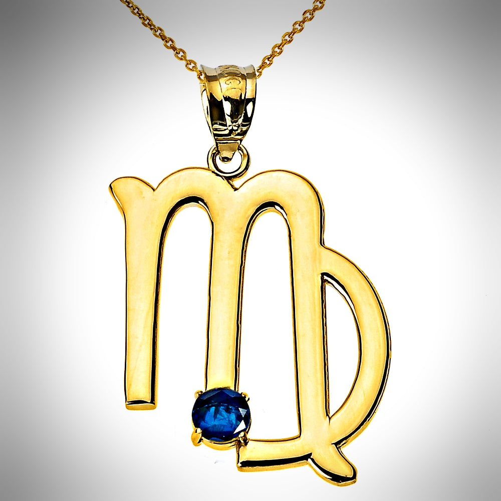 Birthstone Virgo (Aug 23-Sep 22) Zodiac Sign Pendant Necklace