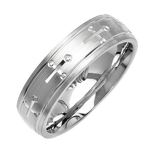 Silver or Titanium White Gold Celtic Ring