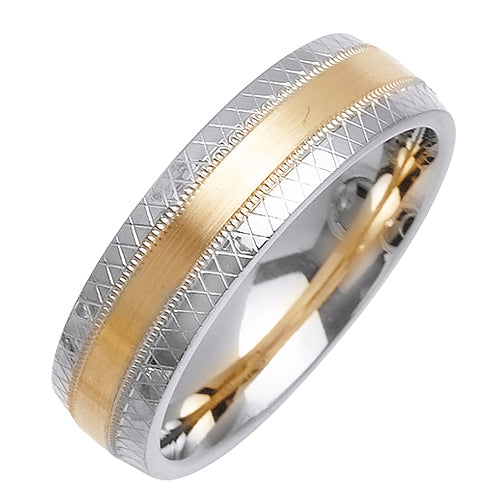 14K or 18K White and Yellow Gold Ring