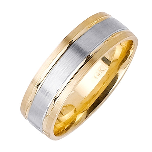 14K or 18K White and Yellow Gold Ring