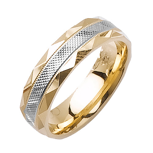14K or 18K White and Yellow Gold Ring