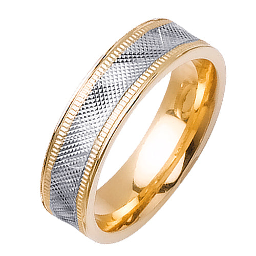 14K or 18K White and Yellow Gold Ring