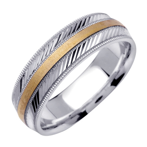 14K or 18K White and Yellow Gold Traditional Ring