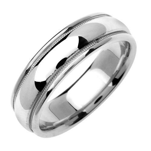 14K or 18K White Gold Miligrain Ring
