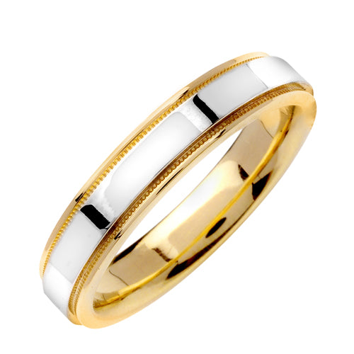 14K or 18K White and Yellow Gold Miligrain Ring