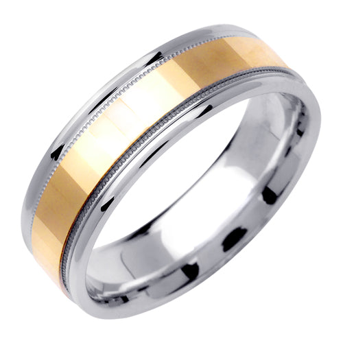 14K or 18K White and Yellow Gold Miligrain Ring