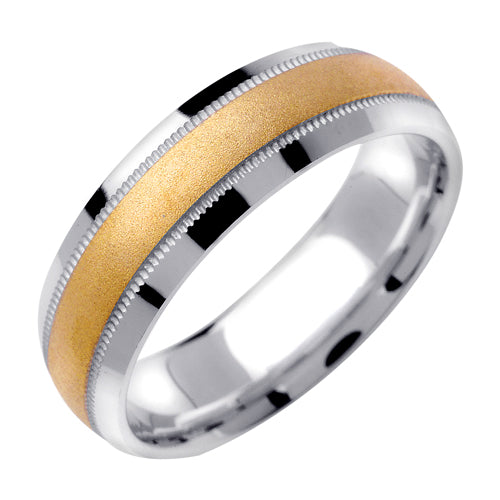 14K or 18K White and Yellow Gold Miligrain Ring