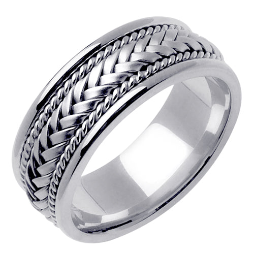 18k White or Yellow Hand Braided Ring Band