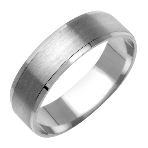18K Yellow or White Gold Brush Center Ring