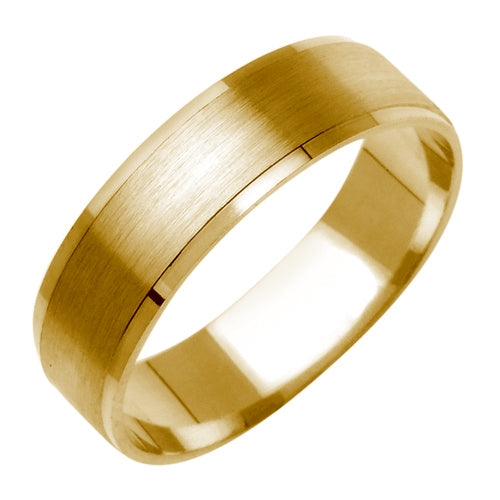 18K Yellow or White Gold Brush Center Ring