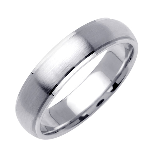 14K or 18K White Brushed Ring