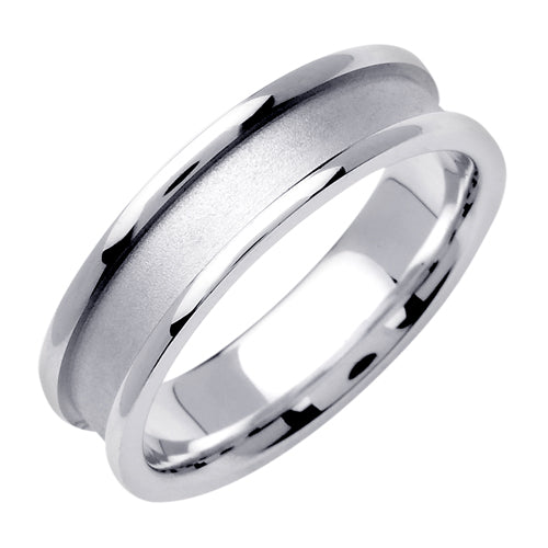 14K or 18K Yellow Gold Matte Center Ring
