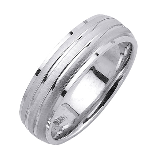 14K or 18K White Gold Traditional Ring