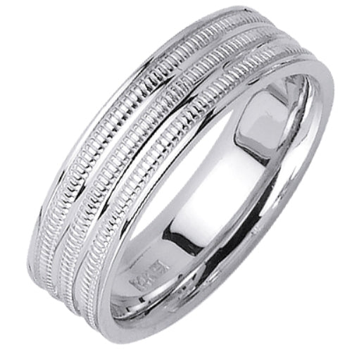 14K or 18K White Gold Milligrain Ring