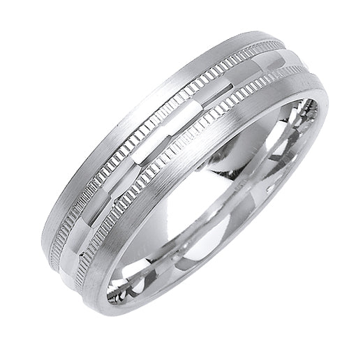 14K or 18K White Gold Milligrain Ring