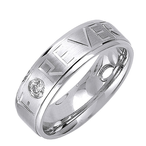 0.12ct 14K or 18K White Gold Diamond Ring