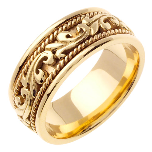 18K Yellow or White Paisley Celtic Hand Braided