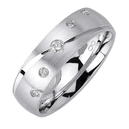 0.13ct 14K or 18K White Gold Diamond Ring