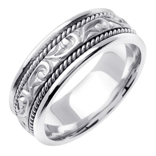 14K White or Yellow Celtic Design With Cord Braid