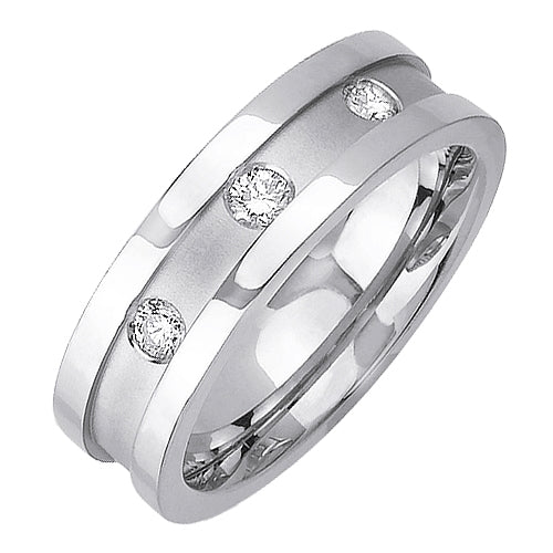 0.12ct 14K or 18K White Gold Diamond Ring